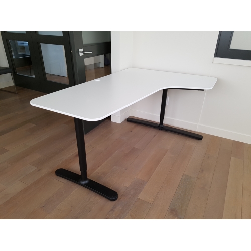 White Ikea Bekant Corner Desk includes Screen - Allsold.ca - Buy